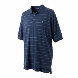 Ralph Lauren Polo Golf Shirt Men's XL Navy Stripes 100% Pima Cotton Blue Pony